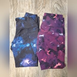 Old Navy Women's Leggings - Black and Purple Patterns